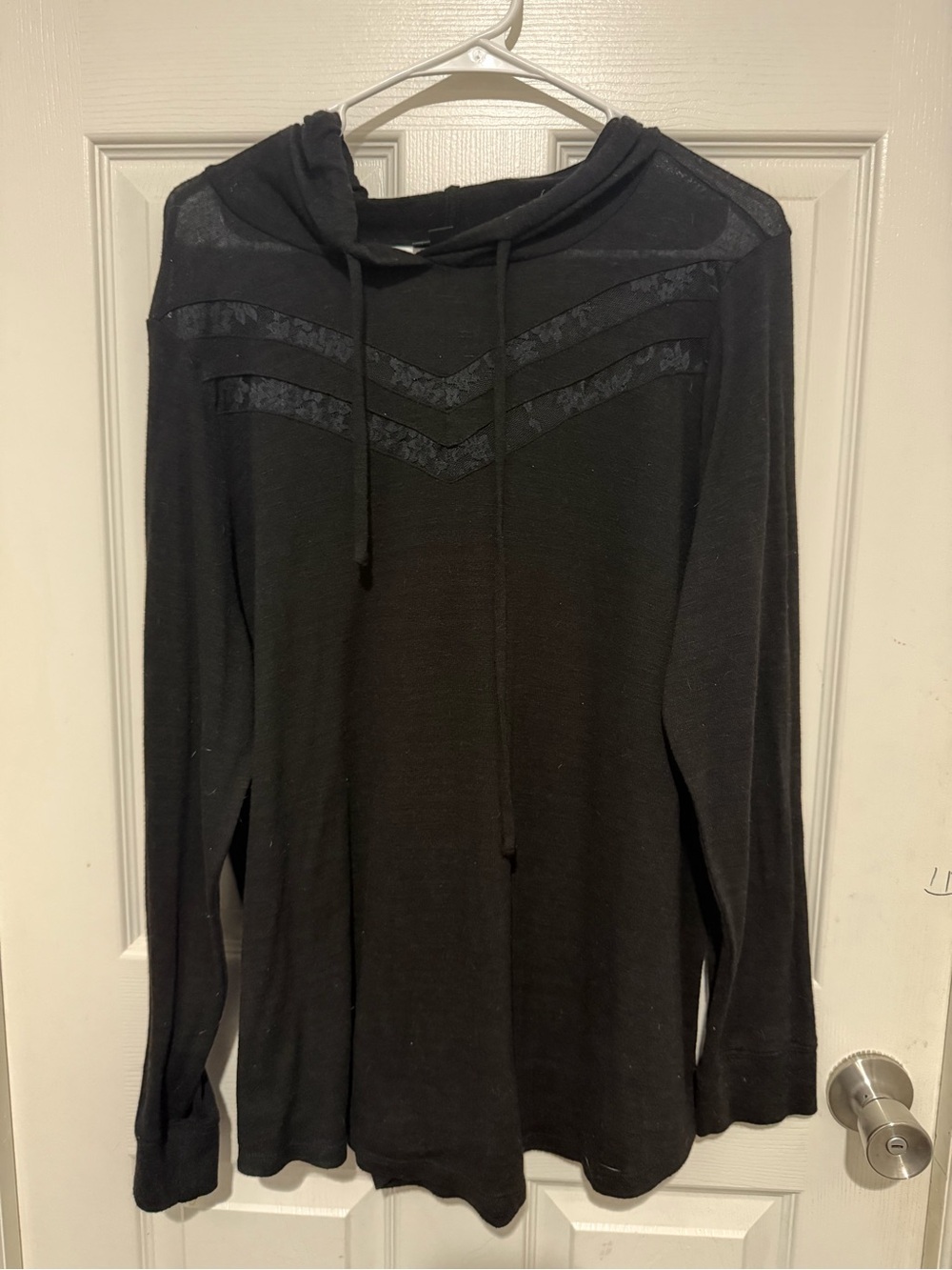 Torrid black hoodie with lace detail